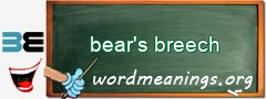 WordMeaning blackboard for bear's breech